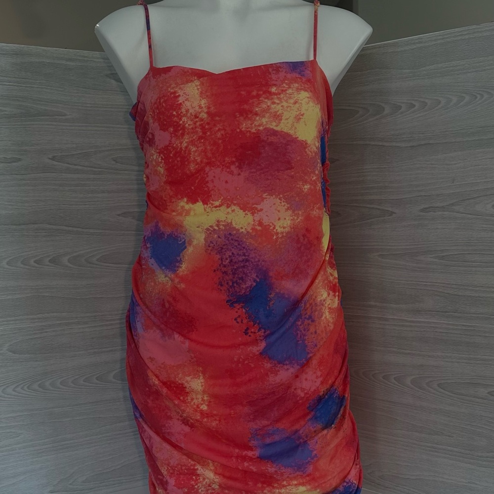 Bar III Orange Red Bodycon Midi Dress